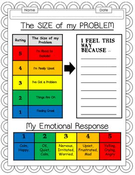 These zones of regulation free printables make excellent visual supports. How BIG is my PROBLEM - Worksheet Bundle by Everybody is a ...