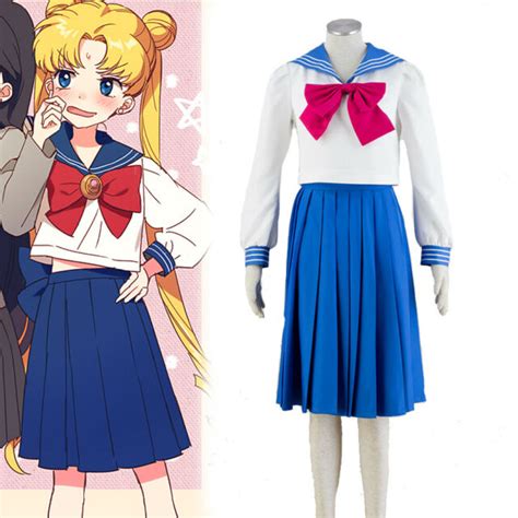 Sailor Moon Tsukino Usagi Cosplay Costume School Uniform Pleated Skirt