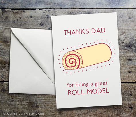 Funny Pun Fathers Day Card Youre A Great Roll