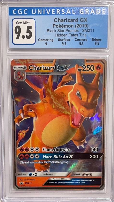 Charizard Gx Sm211 Hidden Fates Graded Pokemon Card 95 Pokecharles Pokestore