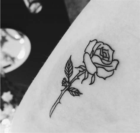 Rose Tattoo Black And White Outlines Small Rose Tattoo White Rose