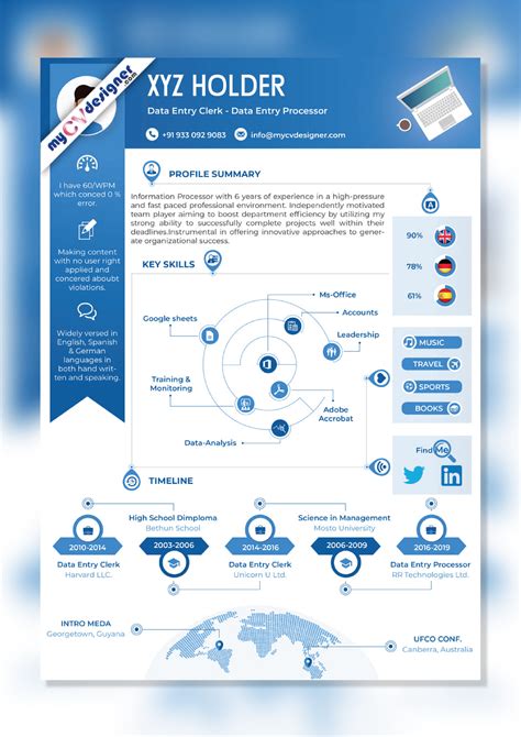 Infographic Resume Cv Template In 2020 Infographic Re