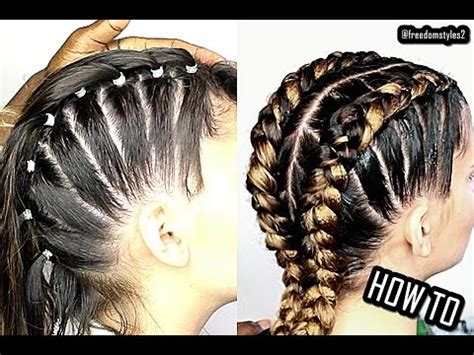 Low twisted bun with braid accent. HOW TO DO CORNROWS 4 BEGINNERS - YouTube