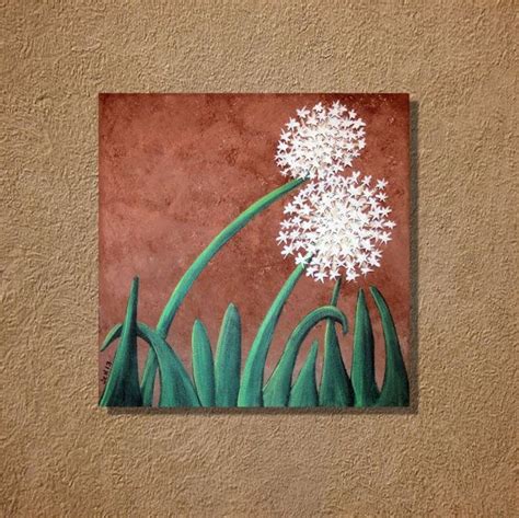 Dandelions On Chocolate Acrylic Painting Original Artwork 10 X Etsy