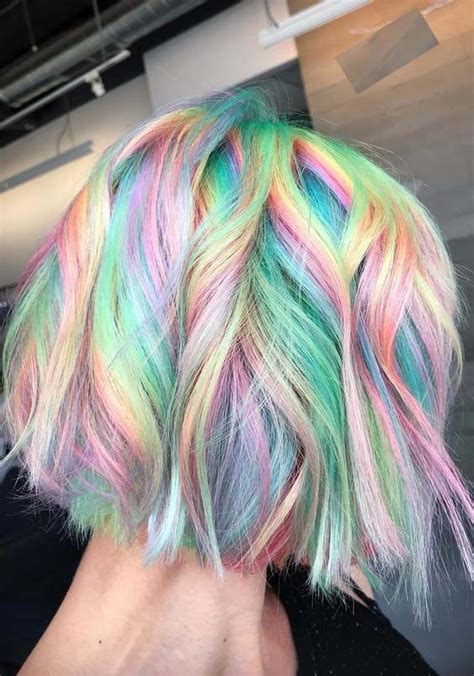Awesome Rainbow Hair Colors For Short Haircuts In 2018 Rainbow Hair