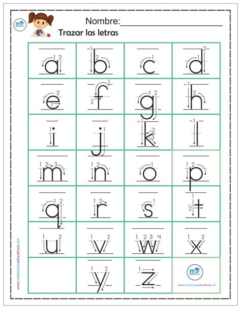 Hojas De Trabajo Para Trazar Las Letras Del Abc Trazos De Letras Escribir Las Letras Del