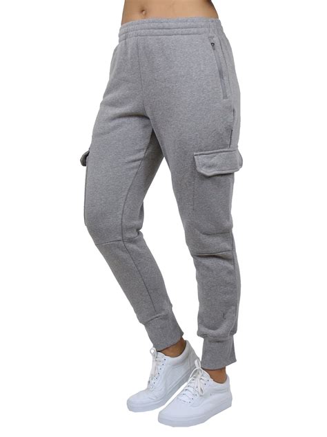 Womens Heavyweight Loose Fit Cargo Fleece Jogger Sweatpants S Xl