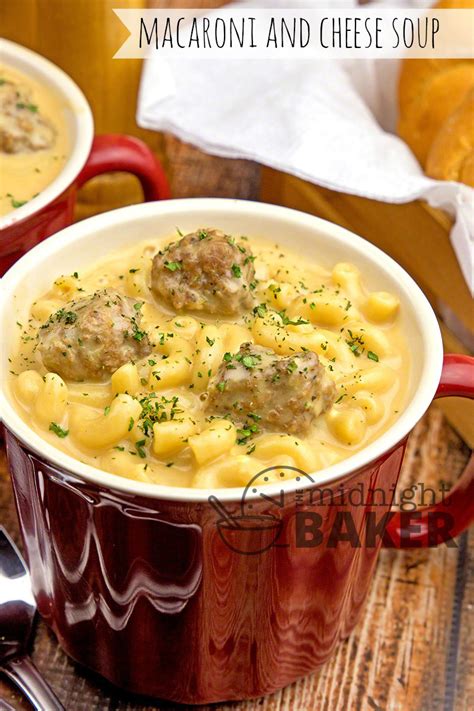 Campbell's soup makes quick company meals out of everyday foods. Macaroni and Cheese Soup - The Midnight Baker
