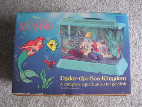 Ariel The Little Mermaid Gold Fish Aquarium Purple Tank Disney Toy