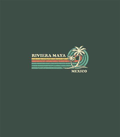 Vintage Retro Summer Vacation Mexico Riviera Maya Beach Digital Art By