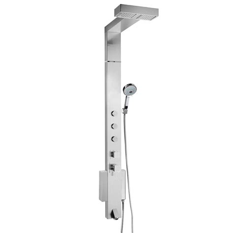 Akdy 59 In 3 Jet Shower Panel System In Brushed Stainless Steel With