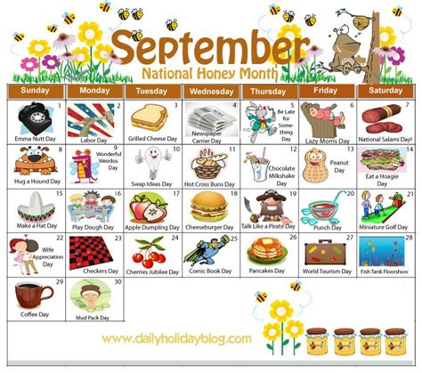 September Daily Holiday Calendar Holiday Calendar National Day
