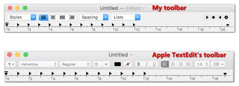 Macos Apple TextEdit Where Does Its Toolbar Come From Stack Overflow