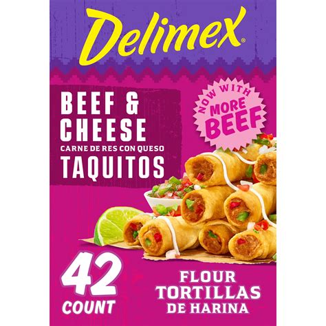 Delimex Beef And Cheese Large Flour Taquitos Frozen Snacks And Appetizers