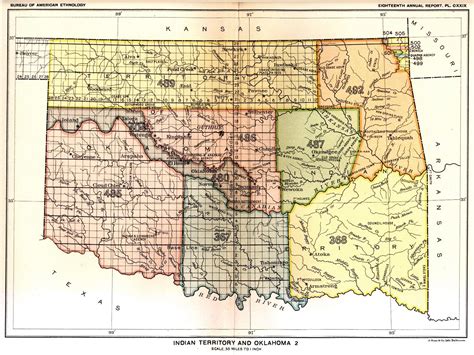 Indian Land Cessions in the U. S., Indian Territory & Oklahoma 2, Map ...