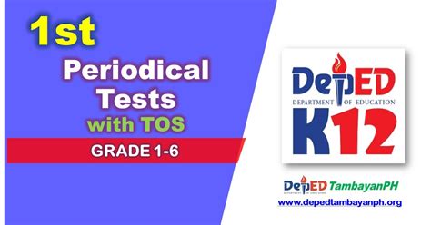First Periodical Test Questions With Tos For Grade 1 6 Deped Tambayan