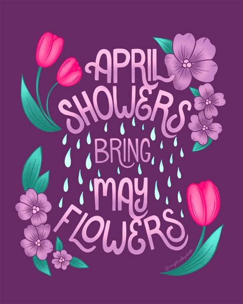 April Showers Bring May Flowers Digital Download Printable Etsy In