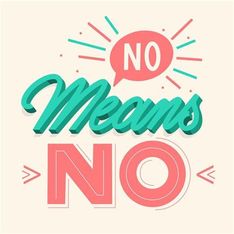 Free Vector No Means No Lettering