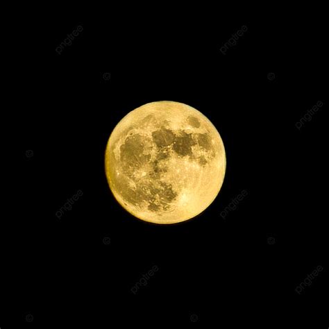 Una Luna Piena Gialla Ombreggiata Nel Cielo Nero Di Notte Sfondo Scena