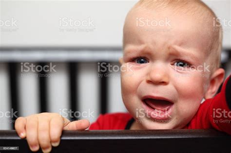 Baby Crying In His Crib Stock Photo Download Image Now Baby Human