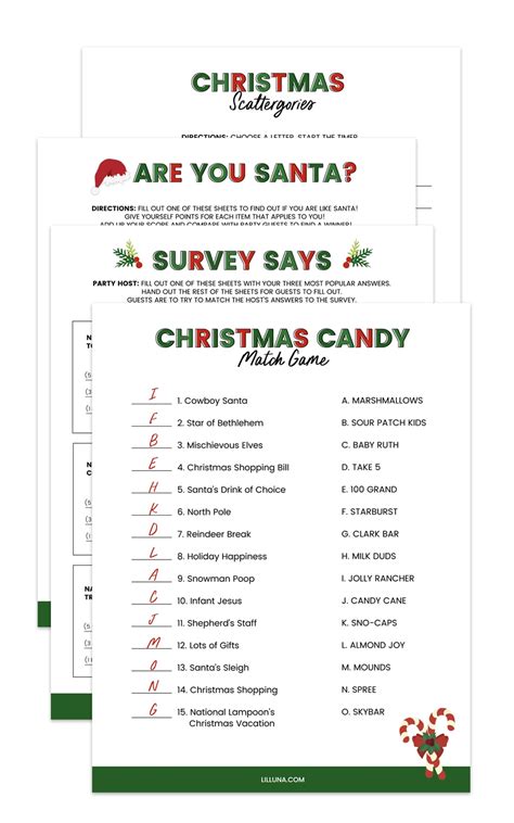 Christmas Party Games Adults Free Printable