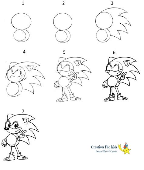 Learn How To Draw Sonic The Hedgehog From Sonic X Sonic X Step By