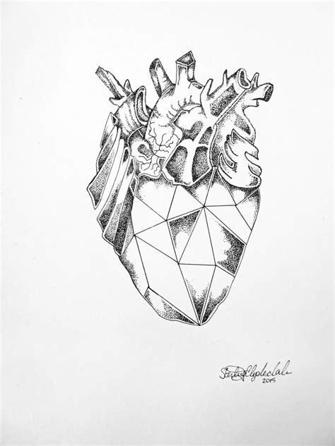 Diamond Heart Drawing By Sterling Clydesdale Diamond Heart By