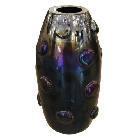 Most expensive decorative objects in the world. Studded Iridescent Murano Glass Vase For Sale at 1stdibs