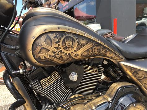 Pin By Hakan Kara On Harley Davidson Bagger Gold Leaf Airbrush