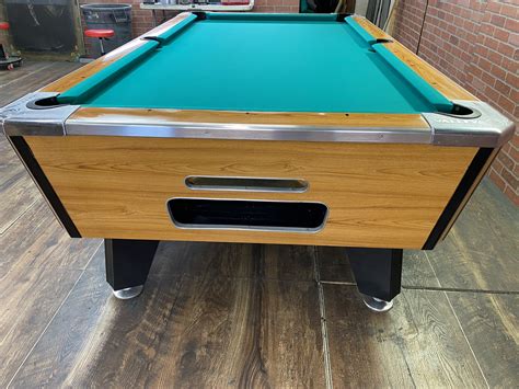 8′ Valley Light Oaknew Style Used Coin Operated Pool Table Used