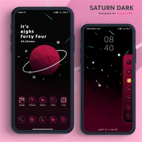 Saturn Dark Miui 12 Theme With Saturn Wallpaper Control Center For All