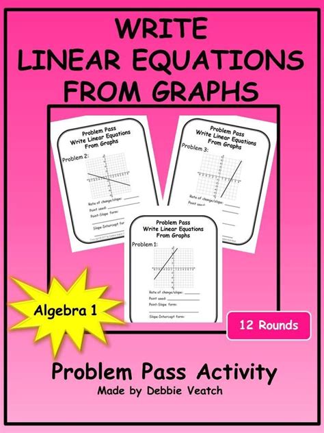 Write Linear Equations From Graphs Problem Pass Algebra 1 Digital