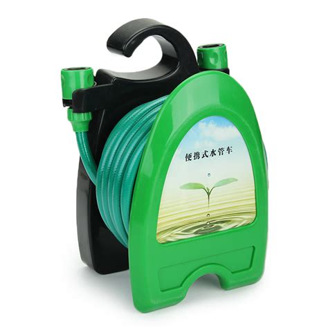 32ft Portable Mini Water Hose Reel Garden Watering Car Washing Hose Storage Holder Kit