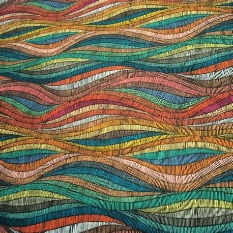 Geometric Colorful Modern Wave Pattern Fabric Abstract Print Etsy In