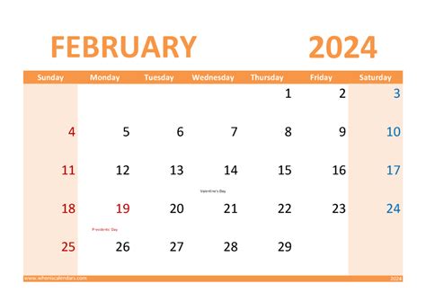 Free 2024 February Calendar Printable F2310