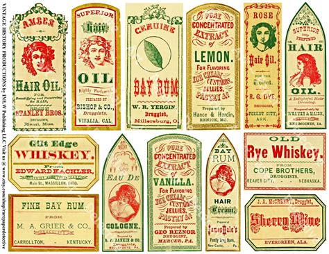 Druggist Art Paper Antique Labels Printed Sheet Vintage Apothecary
