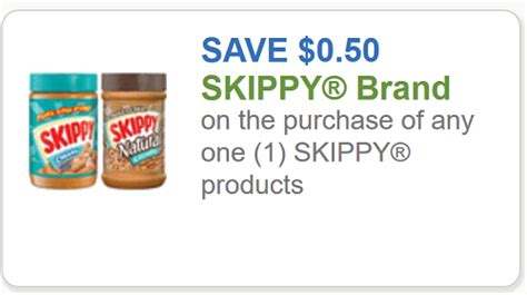 Skippy Coupon 050 Off Any One Skippy Product