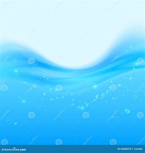 Blue Realistic Water Smooth Shining Background Stock Vector