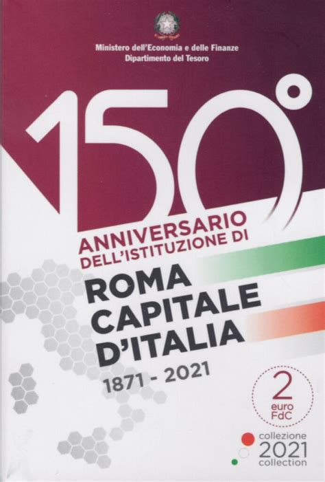 Italie 2 euro 2021 rome unc. Euromunten / Italie / 2021 / 2 Euro / Coincard / Rome ...