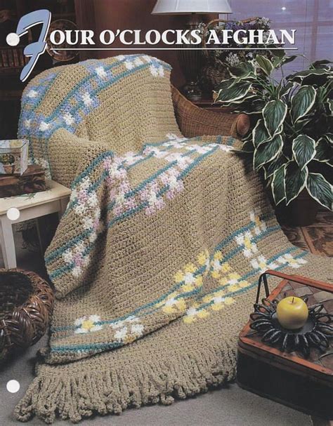 Four Oclocks Afghan Annies Attic Crochet Quilt And Afghan Annies