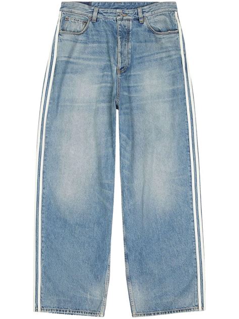 Balenciaga X Adidas Wide Leg Jeans In Blue For Men Lyst