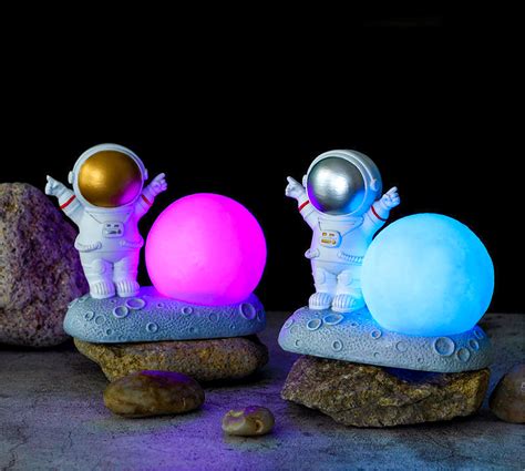 Kids Lamp Led Colorful Clouds Astronaut Lamp With Rainbow Etsy