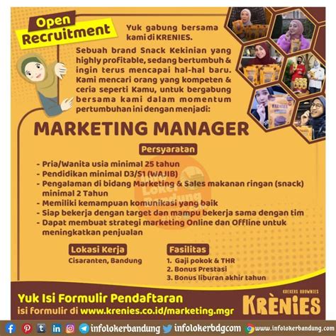 Bagaimana mencari pekerjaan yang pas buatmu serta mempunyai peluang lebih besar untuk diterima pada perusahaan. Lowongan Kerja Krenies Bandung Juni 2021 - Info Loker Bandung 2021