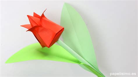 Tulipán De Papel Flores De Origami Papiroflexia Sorteo Youtube