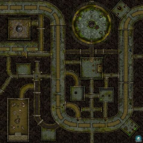 Sewer Dungeon Battlemaps Dungeon Maps Fantasy City Map Fantasy Map