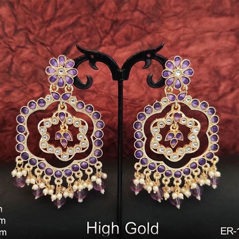 American Diamond Jewellery Beautiful Design High Gold Polish Earrings