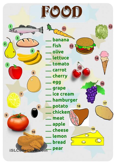 107 Best Images About Esl Vocabulary Food On Pinterest English