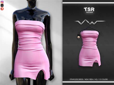 The Sims Resource Strapless Dress Bd654