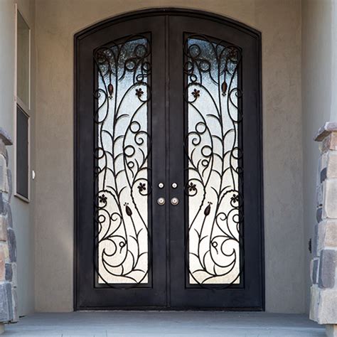 Wrought Iron Exterior Door With Sidelight