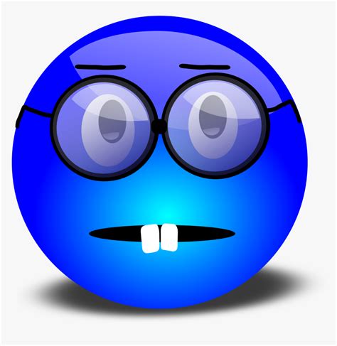 Transparent Nerd Clipart Sad Emoji Blue Face Hd Png Download